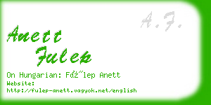 anett fulep business card